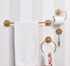 Bronze Brass Boho Design Set of 4 Bathroom Hardware Accessories